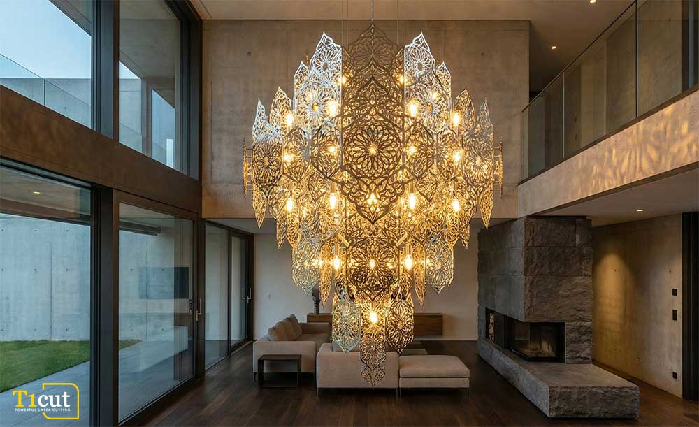 خدمات برش لیزری فلزات در ساخت لوسترهای مدرن - تیوان کات